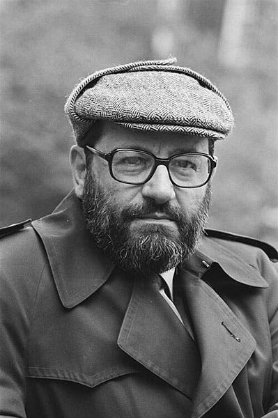 Portrait of Umberto Eco, photograph, 1984 (Wikimedia commons)