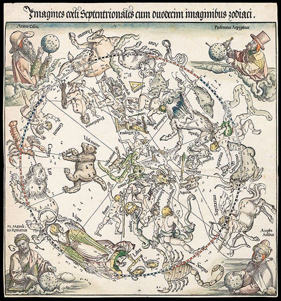 Imagines Coeli Septentrionales (northern celestial hemisphere), woodcut by Albrecht Dürer et al., 1515, offered and sold by Daniel Crouch Rare Books (crouchrarebooks.com)