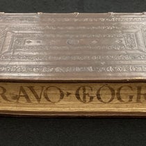 Binding and fore-edge label, Strabonis geographicorum, 1523 (The Linda Hall)