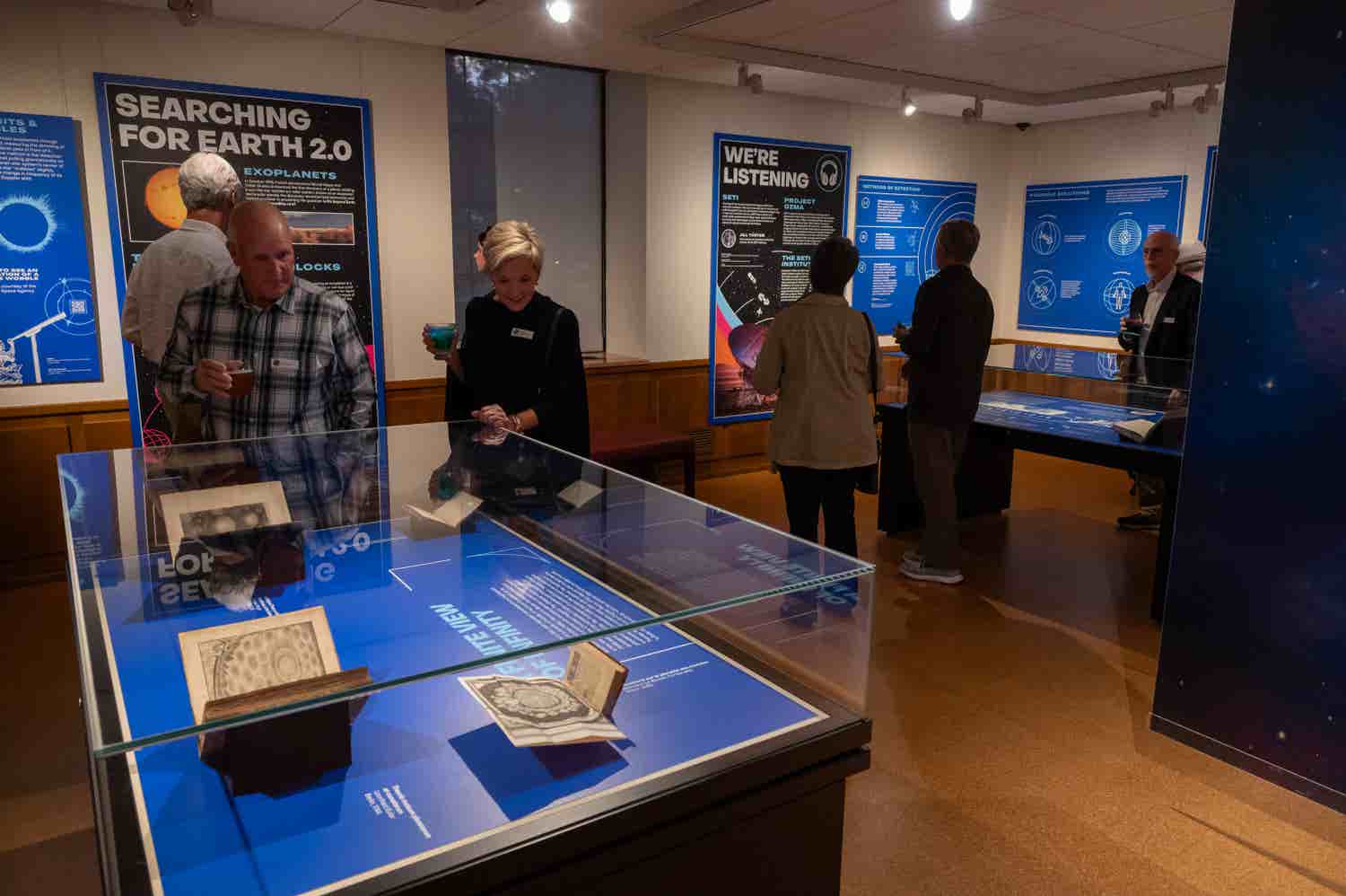 Visitors exploring the Life Beyond Earth exhibition