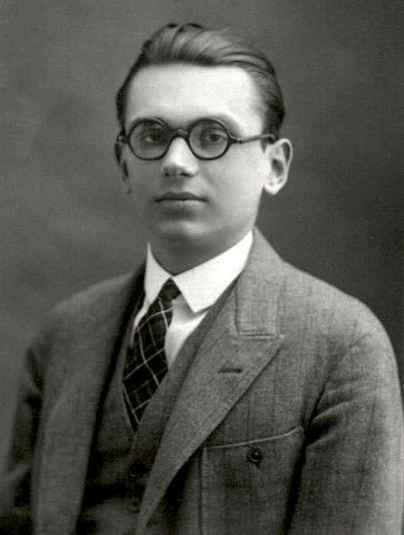 Kurt Gödel, photograph, Vienna, 1925 (Wikimedia commons)