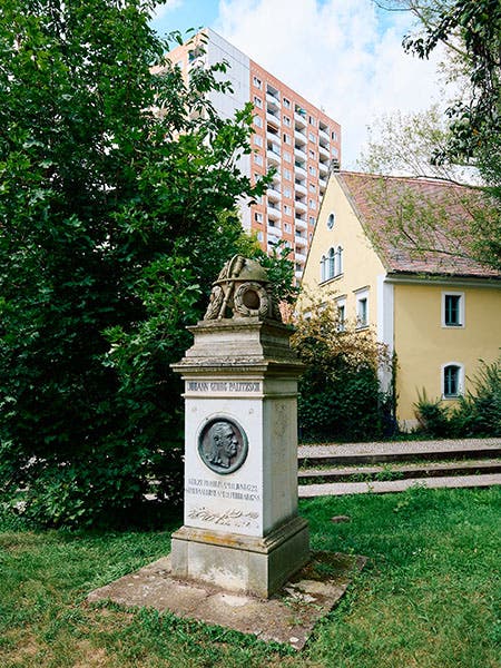 Monument honoring Georg Palitzsch, with a relief portrait, outside of the Palitzsch Museum in Dresden, recent photograph (palitzsch-museum.de)
