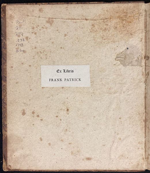 Bookplate of Frank Patrick, in the Library’s copy of Beyträge zur Naturgeschichte der kleinsten Wasserthiere, by Johann Conrad Eichhorn, 1781; gift of Ruth Patrick (Linda Hall Library)