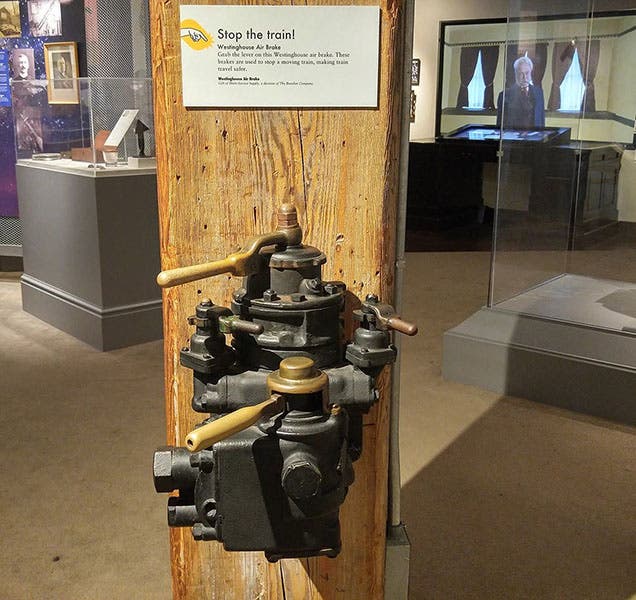 Westinghouse air brake control valve, undated but 1870s, on display in the Heinz History Center, Pittsburgh (facebook.com)