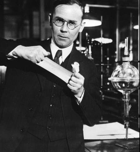 Wallace Carothers with Neoprene, photograph, 1932, Hagley Museum and Library (hagley.org)