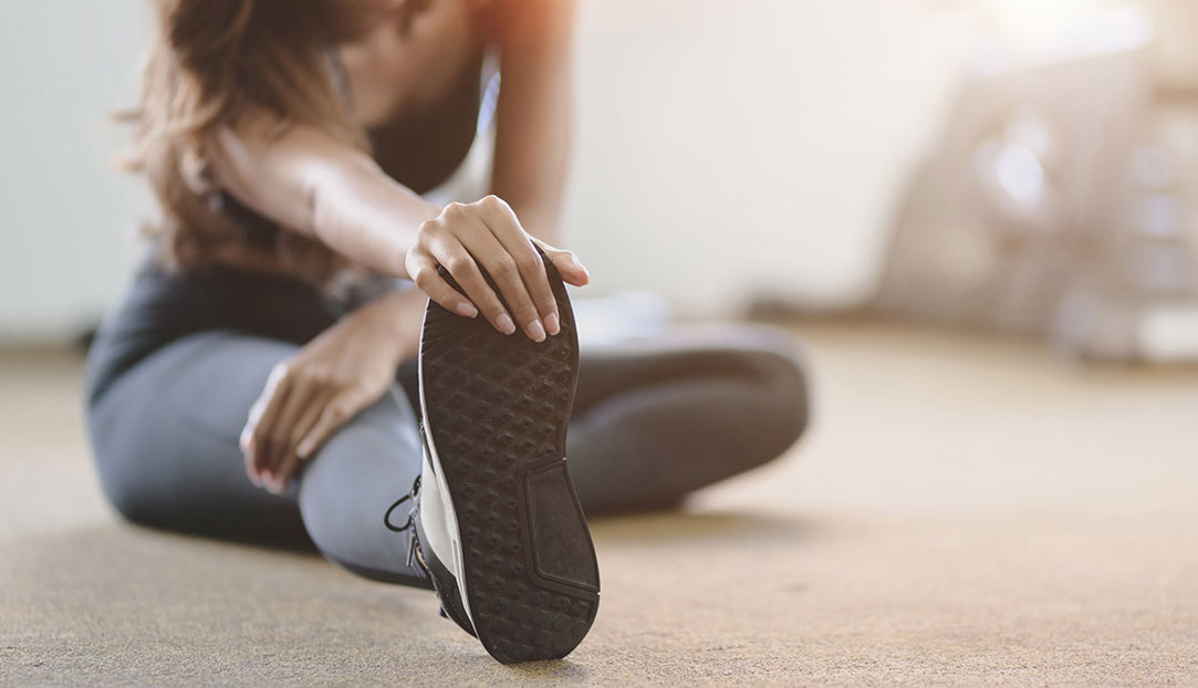 Woman stretching