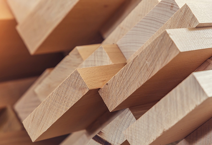 Wood stacked for infrared sauna