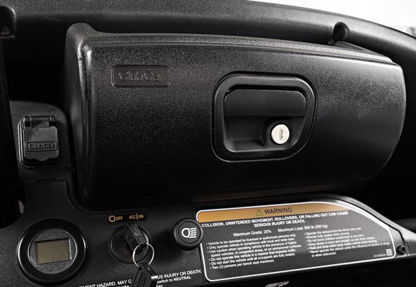 locking glove box for golf cart