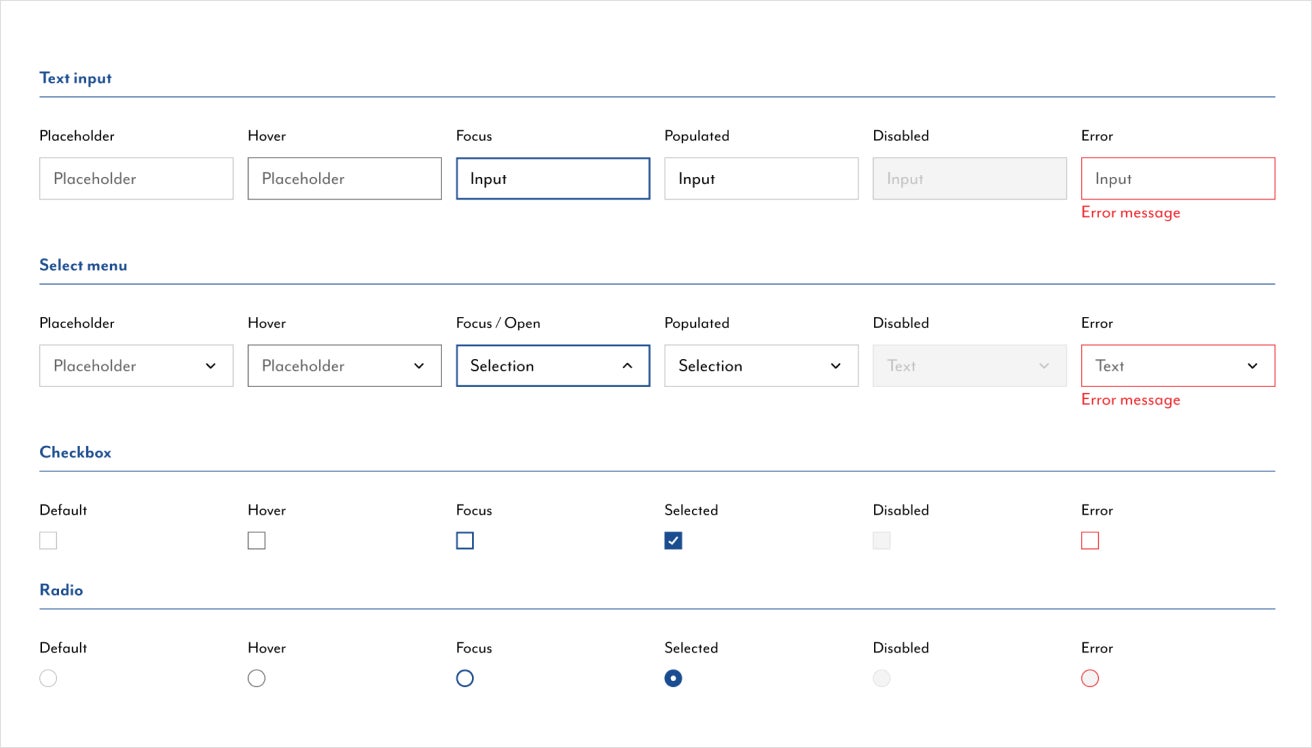 Example form styleguide