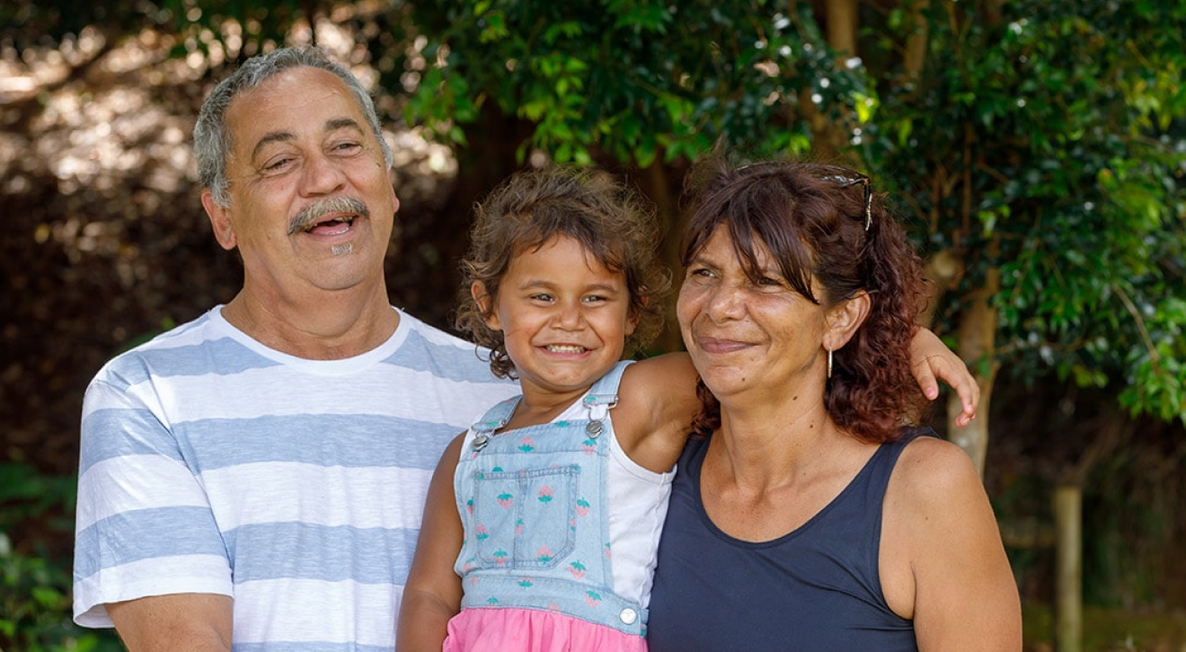 Happy Indigenous family