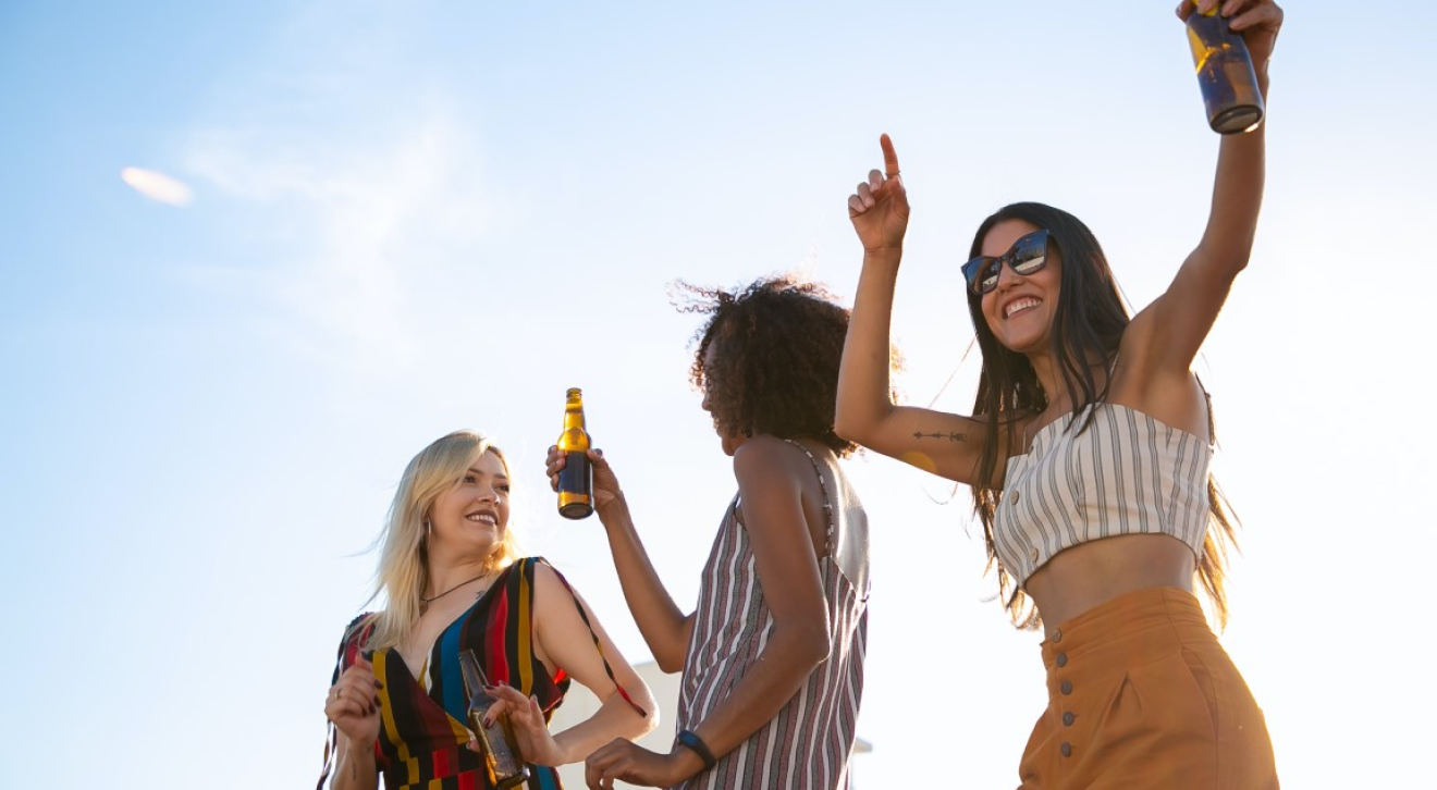 Dancing outdoors at a festival