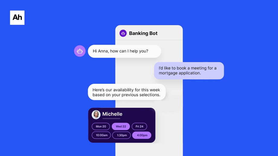 The use of an AI chatbot to make bookings