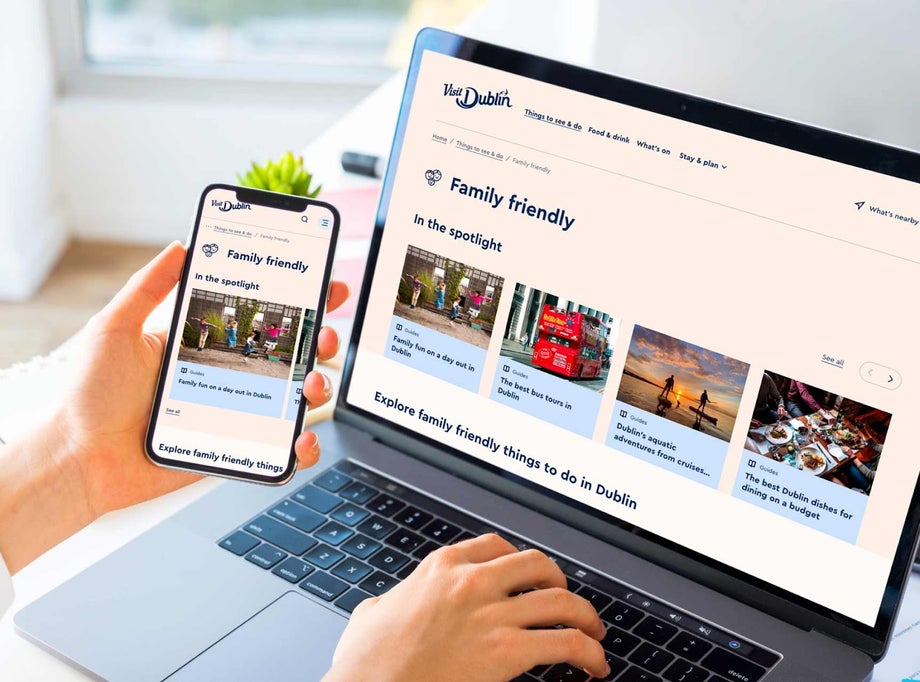 Visit Dublin website on mobile and desktop