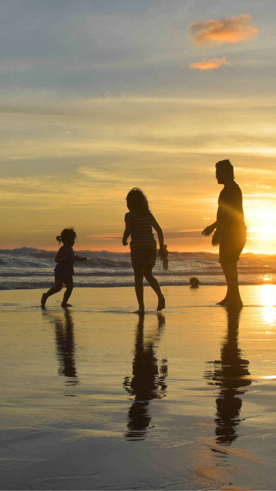 A family at the beach