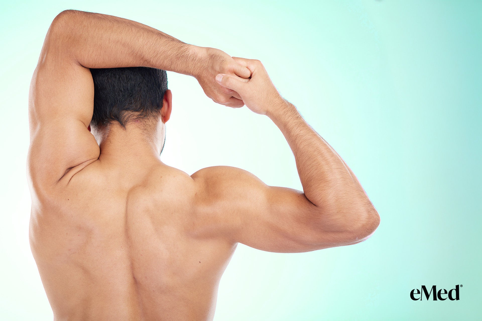 A person performing physiotherapy exercises designed to relieve upper back pain